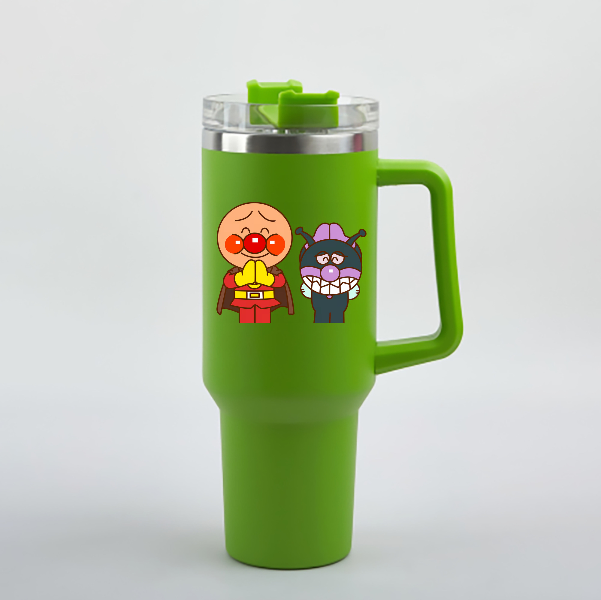 （画像用） アンパンマン Anpanman 1200mL車用タンブラー - クリスタルステッカー（プラスチックストロー付き）